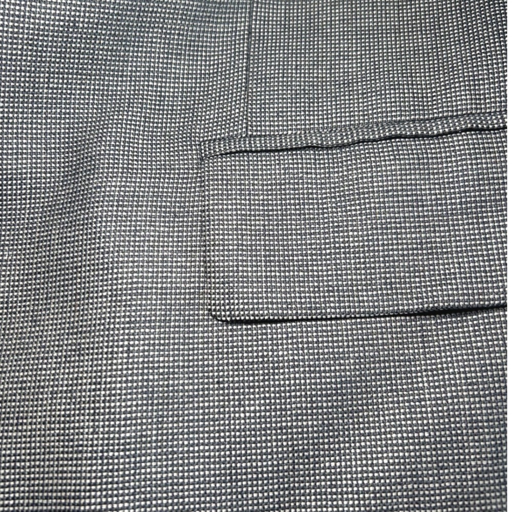 Vintage Chaps Ralph Lauren Mens 46R Silk Wool Blazer Grey Houndstooth Sport Coat - Picture 10 of 10
